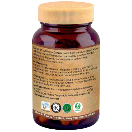 Organic Wellness Ginger 90 Vegetarian  Capsules (90 Capsules)