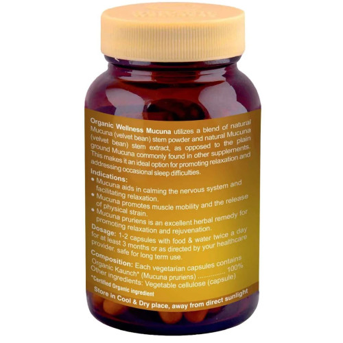 Organic Wellness Mucuna Kaunch 90 Vegetarian  Capsules (90 Capsules)