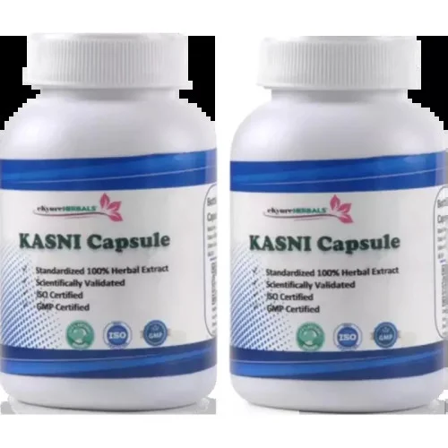 Ekyure Herbals Kasni 500mg  Capsulesule (60 Capsules, Pack of 2)