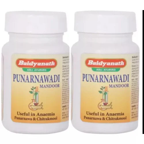 Baidyanath Punarnawadi Mandoor (40 Tablets, Pack of 2)
