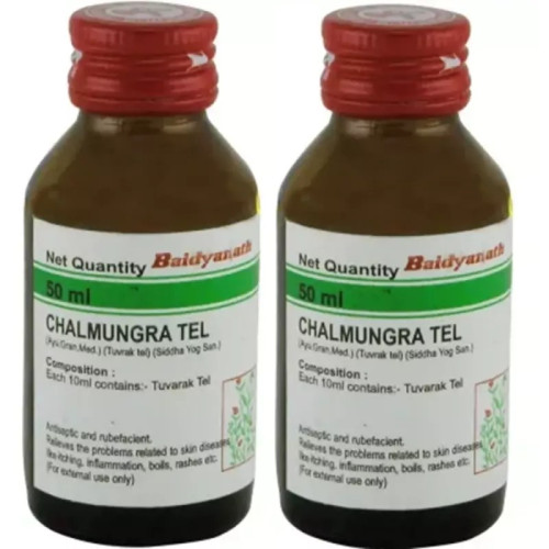 Baidyanath Tuvarak Tail (Chalmogra Oil) (50ml, Pack of 2)
