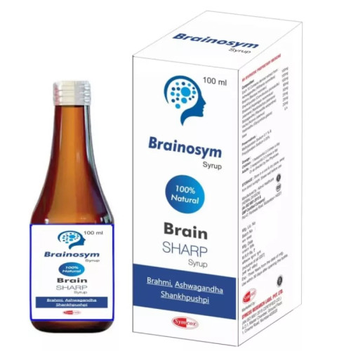 SYMCOX Brainosym Brain Tonic Syrup with Ashwagandha, Shankpushpi, Brahmi (100ml)
