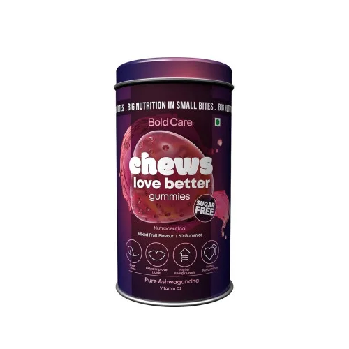 Bold Care Chews Love Better Pure Ashwagandha Gummies Sugar Free (60pcs)