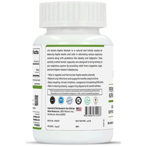 Life Aveda Premium Kapha Nashak Vef  Capsules (60 Capsules)
