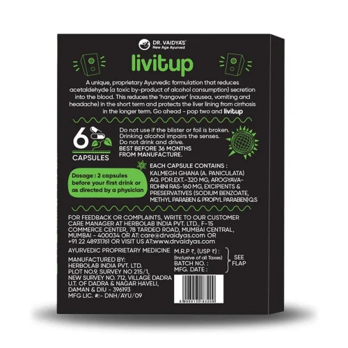 Dr Vaidyas Livitup  Capsules (6 Capsules)