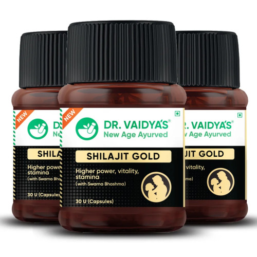 Dr Vaidyas Shilajit Gold  Capsules (30 Capsules, Pack of 3)