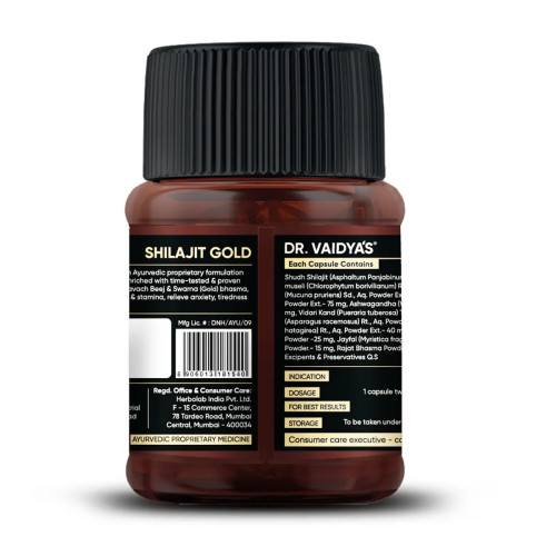 Dr Vaidyas Shilajit Gold  Capsules (30 Capsules, Pack of 3)