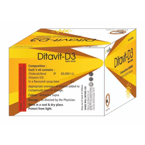 Trividha Ditavit D3 Nano Shots (4 Bottles + Each 5ml) (1Box)
