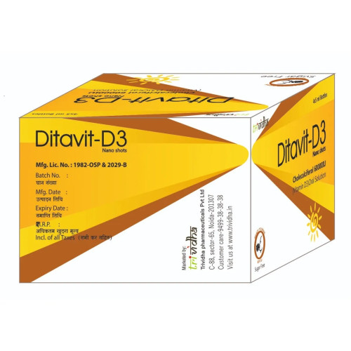 Trividha Ditavit D3 Nano Shots (4 Bottles + Each 5ml) (1Box)