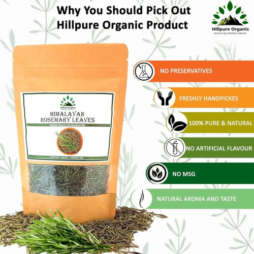Hillpure Organic Himalayan Rosemary Leaves (50g, Pack of 2)