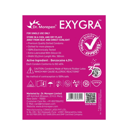 Dr Morepen Exygra Bubblegum Flavoured Condoms (3pcs, Pack of 10)