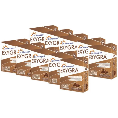 Dr Morepen Exygra Chocolate Flavoured Condoms (3pcs, Pack of 10)