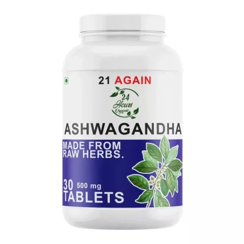24 Hours Organic Ashwagandha 500 Mg  Tablets (30 Tablets)