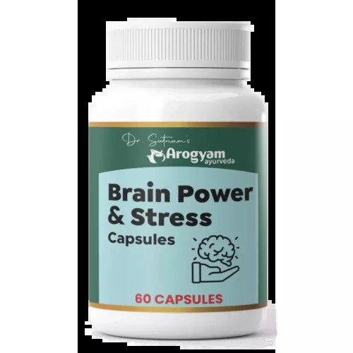 Dr Satnam's Arogyam Ayurveda Brain Power & Stress  Capsules (60 Capsules)