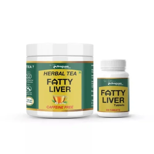 Dr Satnam's Arogyam Ayurveda Fatty Liver  Tablets + Herbal Tea (60 Tablets + 100gm) (1Pack)