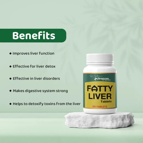 Dr Satnam's Arogyam Ayurveda Fatty Liver  Tablets + Herbal Tea (60 Tablets + 100gm) (1Pack)