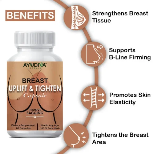 Ayudiva Herbals Breast Uplift & Tighten  Capsulesule (60 Capsules, Pack of 3)