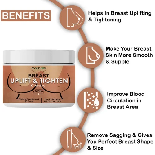 Ayudiva Herbals Breast Uplift & Tighten Cream (50g, Pack of 3)