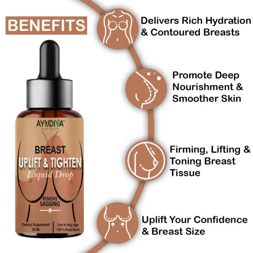 Ayudiva Herbals Breast Uplift & Tighten Liquid Drop (30ml, Pack of 3)