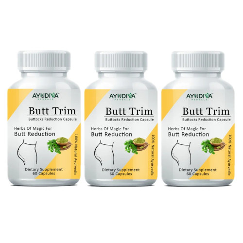 Ayudiva Herbals Butt Trim  Capsules (60 Capsules, Pack of 3)