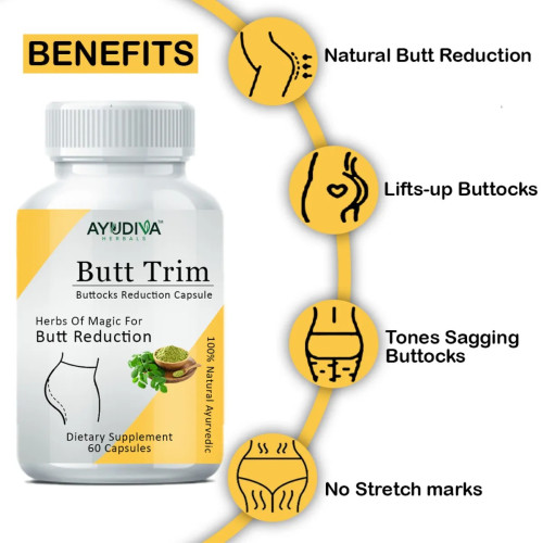 Ayudiva Herbals Butt Trim  Capsules (60 Capsules, Pack of 3)