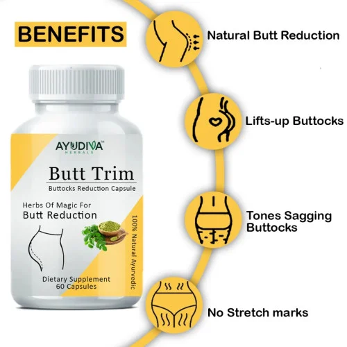Ayudiva Herbals Butt Trim  Capsules (60 Capsules, Pack of 3)