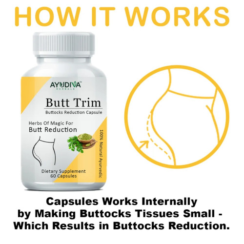 Ayudiva Herbals Butt Trim  Capsules (60 Capsules, Pack of 3)