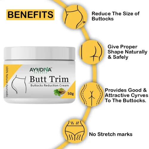 Ayudiva Herbals Butt Trim Buttocks Reduction Cream (50g, Pack of 3)