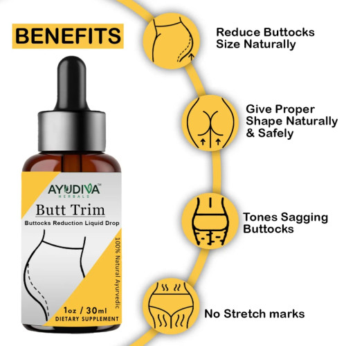 Ayudiva Herbals Butt Trim Buttocks Reduction Liquid Drop (30ml, Pack of 3)