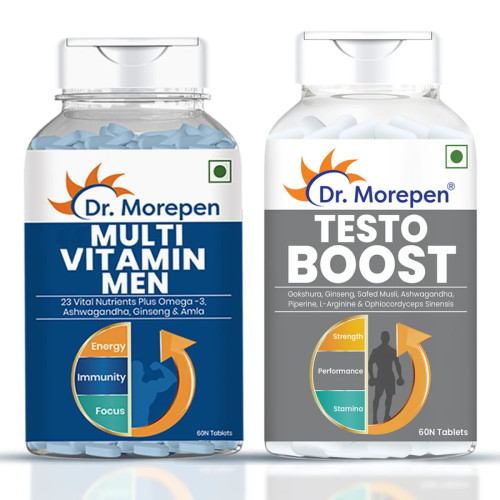 Dr Morepen Multivitamin Men And Testo Boost  Tablets For Men (Each 60  Tablets) (1Pack)