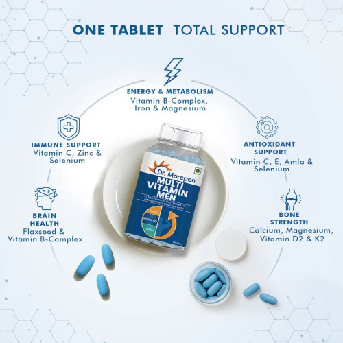 Dr Morepen Multivitamin Men And Testo Boost  Tablets For Men (Each 60  Tablets) (1Pack)