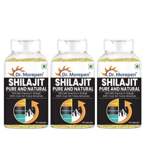 Dr Morepen Shilajit  Capsules (60 Capsules, Pack of 3)