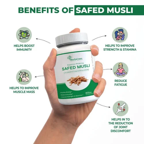 Herbal Max Safed Musli  Capsulesule (60 Capsules)