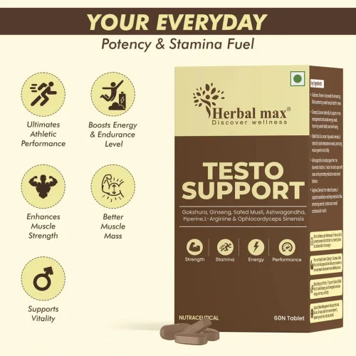 Herbal Max Testo Support  Capsules (60 Capsules)