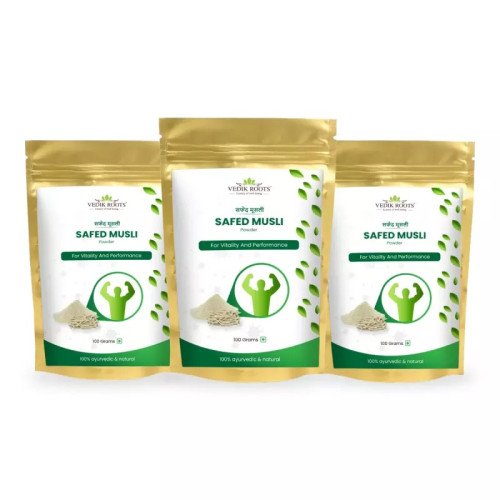 Vedikroots Safed Musli Root Powder (100g, Pack of 3)