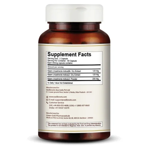 Vedikroots Neem  Capsules (60cap)