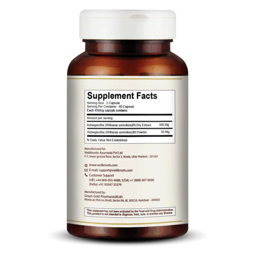 Vedikroots Ashwagandha  Capsules (60cap)