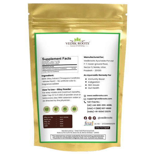 Vedikroots Giloy Powder (100g, Pack of 2)