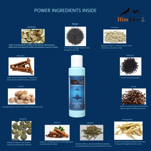 Himthor Power  Capsulesule + massage Oil + Shilajit Resin (60 Capsules + 60ml+ 20gm) (1Pack)