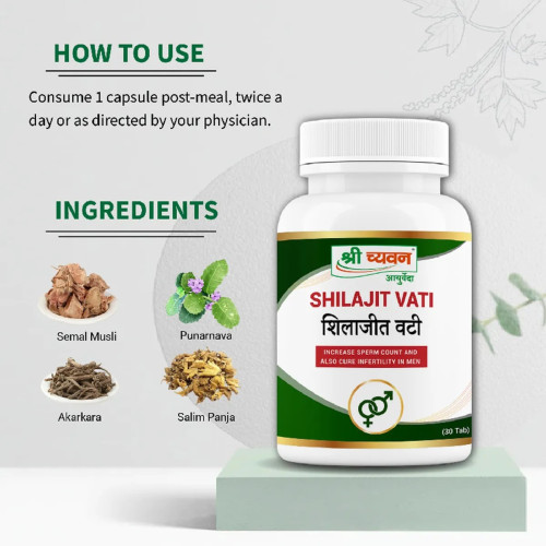 Shri Chyawan Ayurveda Shilajit Vati  Tablets (30 Tablets)