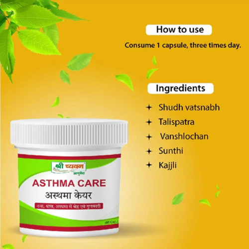 Shri Chyawan Ayurveda Asthma Care  Capsules (60cap)