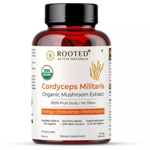 Rooted Active Naturals Cordyceps Militaris  Capsules (60cap)