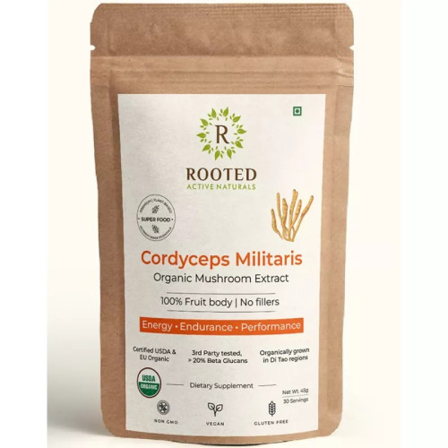 Rooted Active Naturals Cordyceps Militaris Powder (45g)