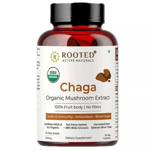 Rooted Active Naturals Chaga  Capsules (90cap)