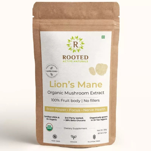 Rooted Active Naturals Lions Mane Powder (120g)