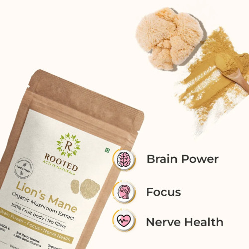 Rooted Active Naturals Lions Mane Powder (60g)