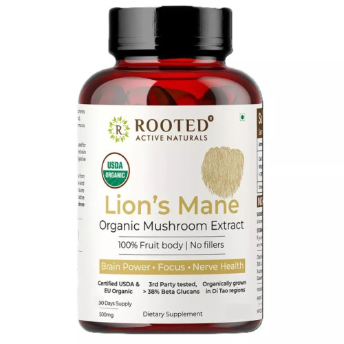 Rooted Active Naturals Lions Mane  Capsules (60cap)