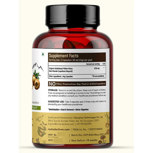 Rooted Active Naturals Maca Root  Capsules (90cap)