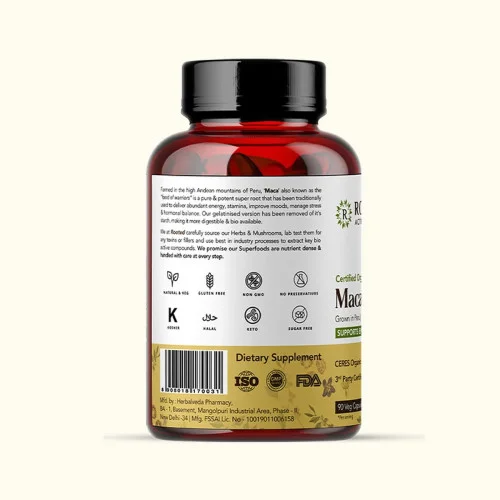Rooted Active Naturals Maca Root  Capsules (90cap)