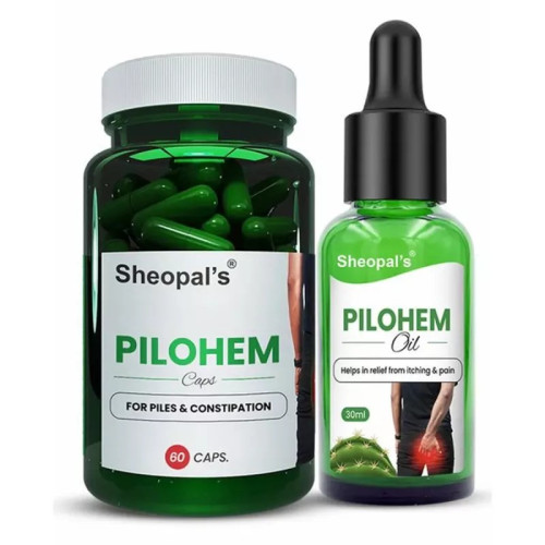 Sheopals Pilohem Aid  Capsules + Oil (60  Capsules + 30ml) (1Pack)